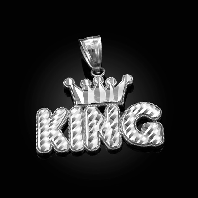 Sterling Silver Crown King Hip-Hop DC Pendant