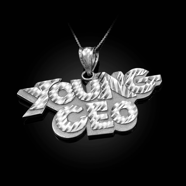 YOUNG CEO Sterling Silver DC Pendant Necklace