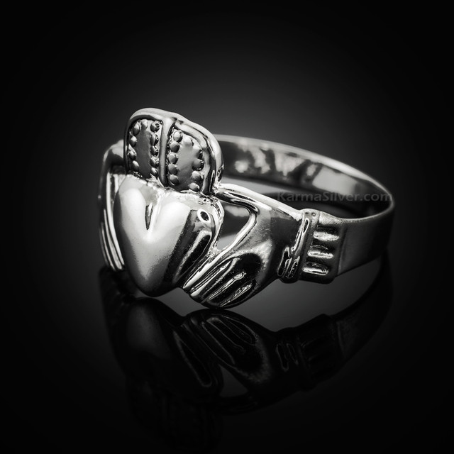 Sterling Silver Mens Claddagh Ring