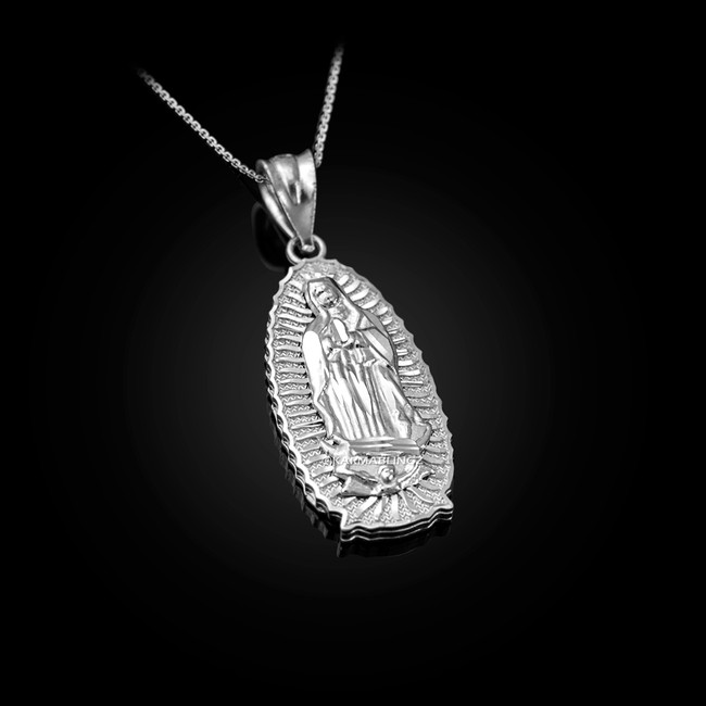 Sterling Silver Virgin Mary Pendant Necklace