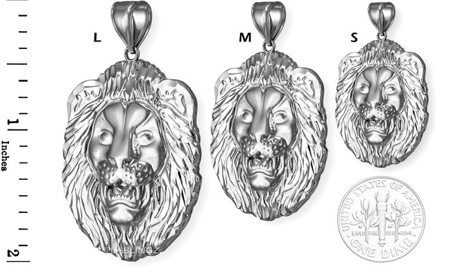 Sterling Silver Lion Face DC Pendant (S/M/L)