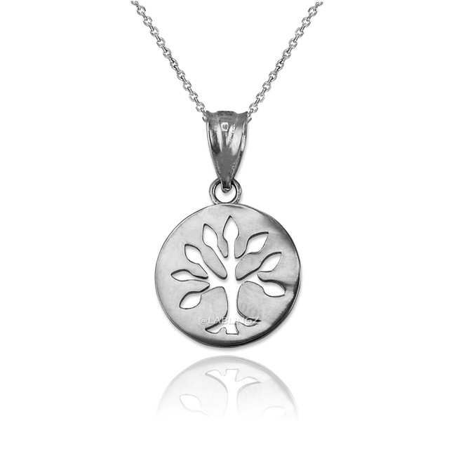 Sterling Silver Tree of Life Medallion Charm Necklace