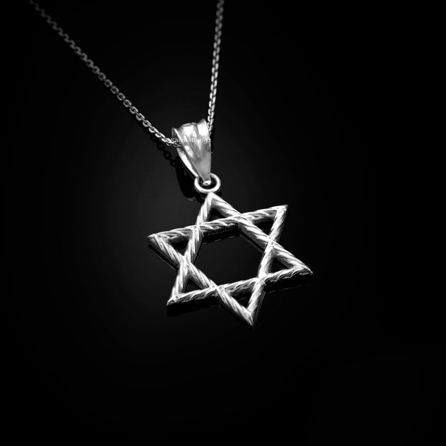 Sterling Silver Star of David Charm Necklace
