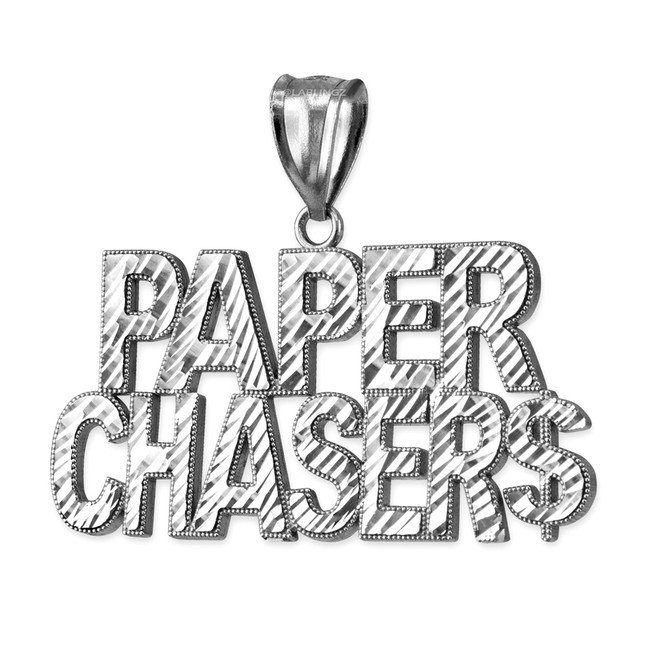 Sterling Silver PAPER CHASER$ Hip-Hop DC Pendant