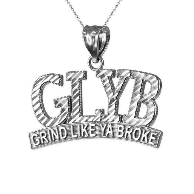 Sterling Silver GLYB Grind Like Ya Broke DC Pendant Necklace