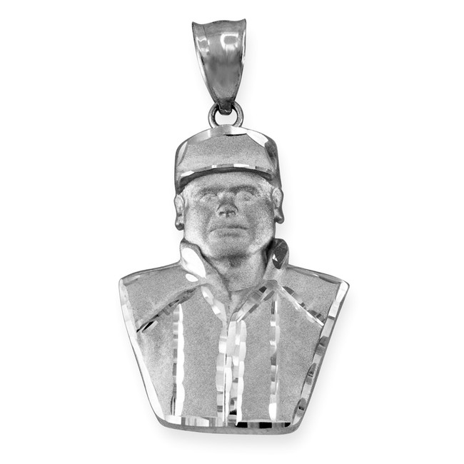 Sterling Silver El Chapo Guzman Satin DC Pendant