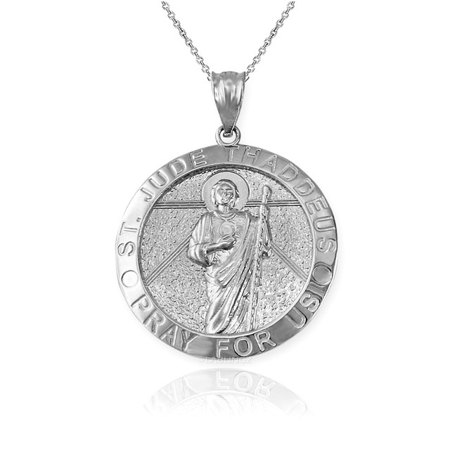 Sterling Silver St. Jude Thaddeus Pendant Necklace