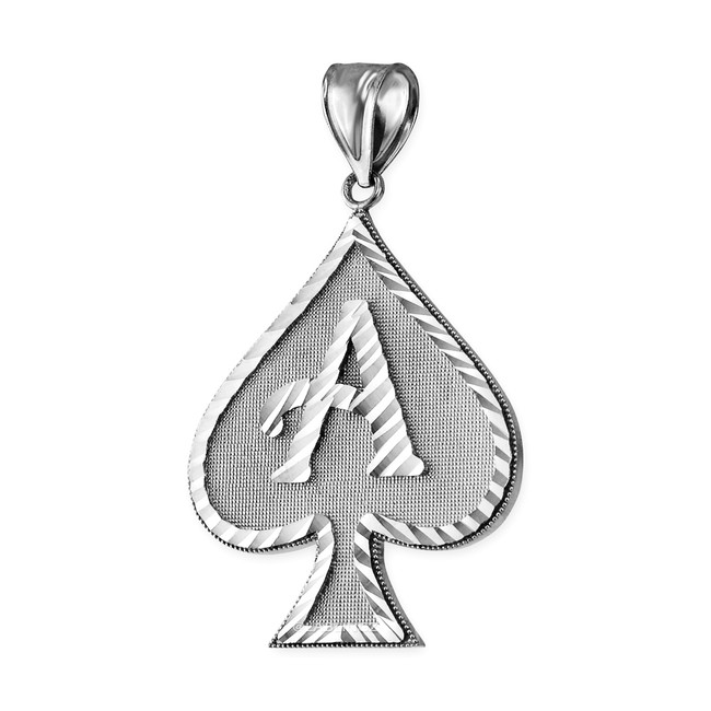 Sterling Silver Ace of Spades Hip-Hop DC Pendant