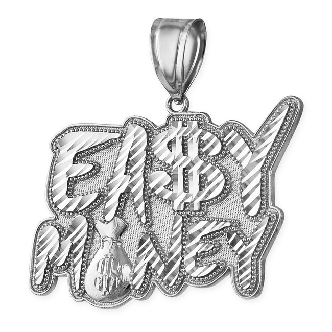 Sterling Silver EASY MONEY Cash Bag Hip-Hop DC Pendant