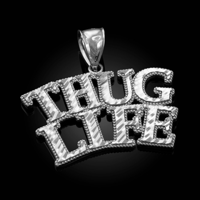 Sterling Silver THUG LIFE Hip-Hop DC Pendant