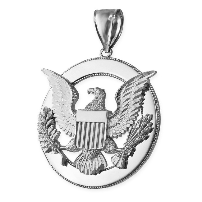 Sterling Silver Seal Of US President American Eagle DC Pendant