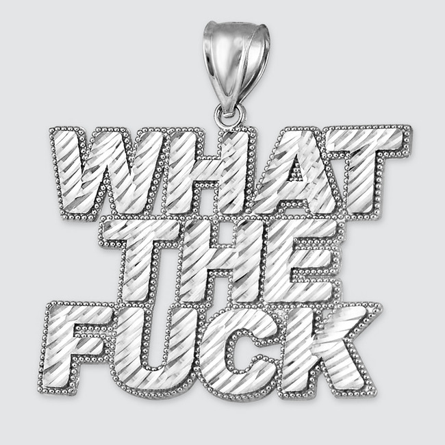 Sterling Silver WHAT THE F**K (WTF) Hip-hop DC Pendant