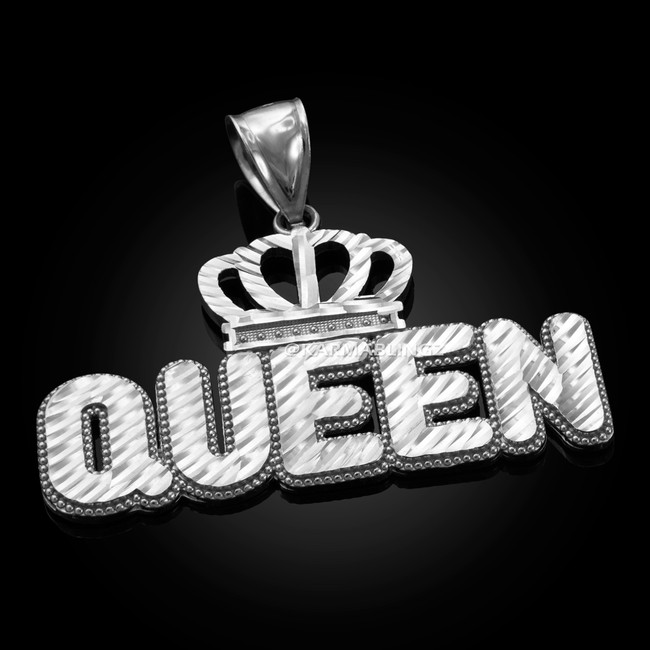 Queen Crown DC Sterling Silver Hip-Hop Pendant