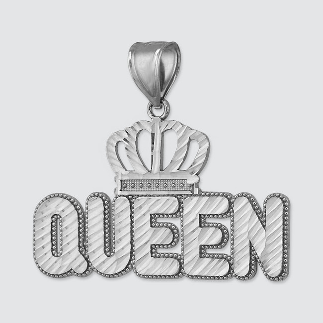 Queen Crown DC Sterling Silver Hip-Hop Pendant