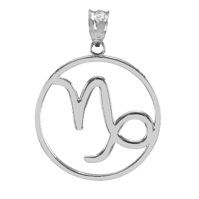 Silver Capricorn Zodiac pendant