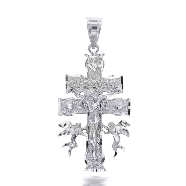 Sterling Silver Large Caravaca Crucifix Pendant