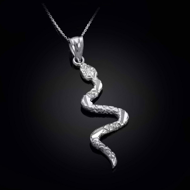 Sterling Silver Snake Pendant Necklace