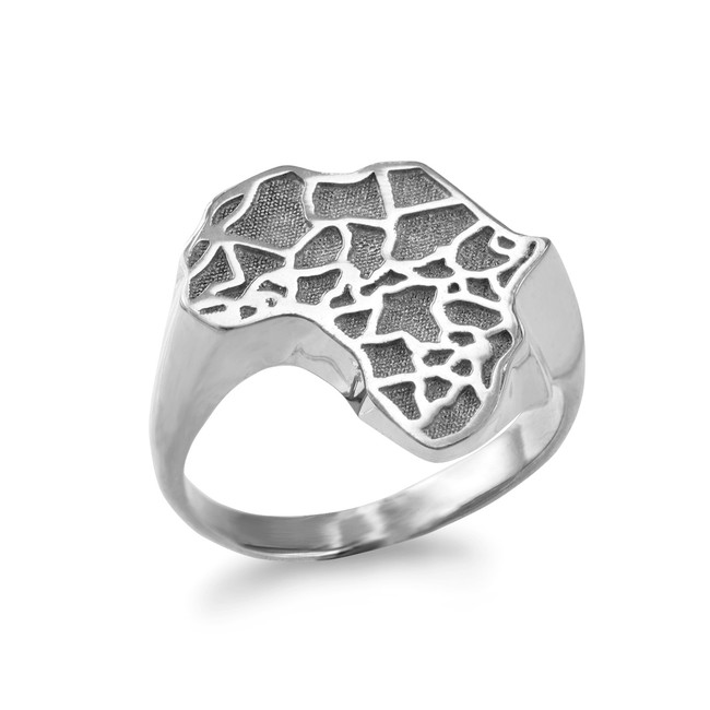 Sterling Silver African Continent Ring