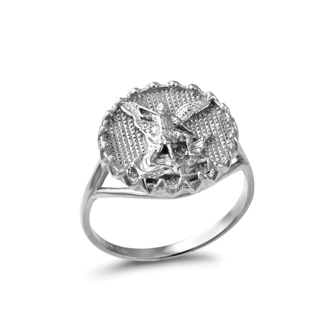 Sterling Silver Saint Michael Women's Ring