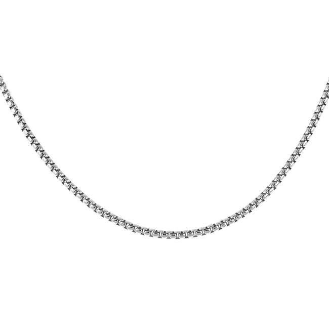 Sterling Silver Italian Round Box Link Chain 2.4 mm