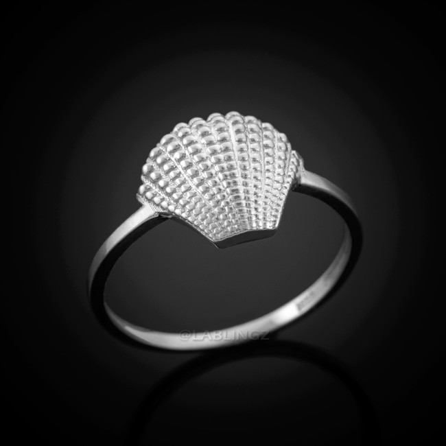 Silver seashell ring.