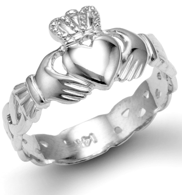 Sterling Silver Irish Claddagh Ladies Ring