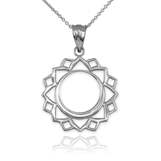 Sterling Silver Vishuddha Chakra Yoga Pendant Necklace