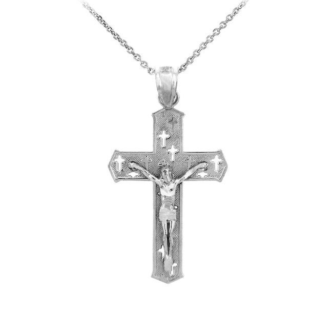 Sterling Silver Crucifix Cross Charm Necklace