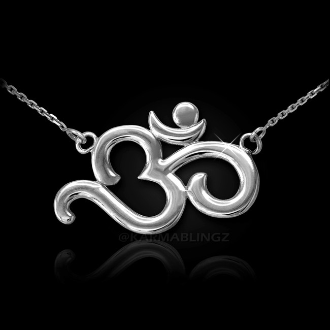 Sterling Silver Om (Aum) Yoga Mantra Necklace