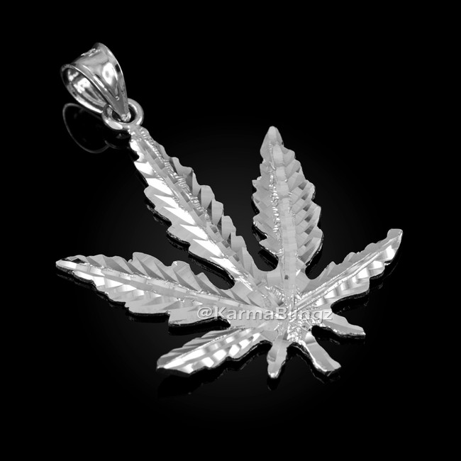 Sterling Silver Marijuana Weed DC Pendant