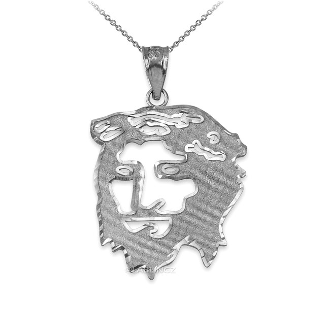 Sterling Silver Jesus Face DC Charm Necklace.