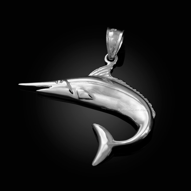Polished Sterling Silver Swordfish Pendant