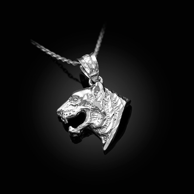 Sterling Silver Tiger Head DC Charm Necklace
