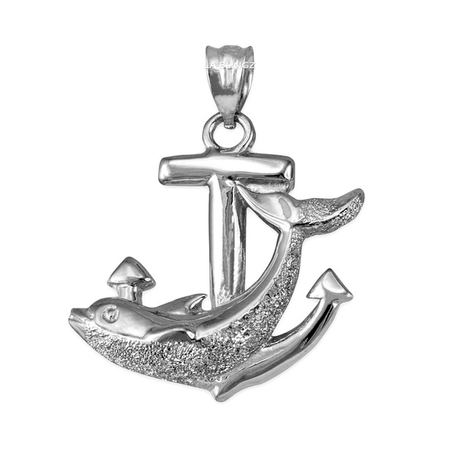 Sterling Silver Mariner Anchor Dolphin Pendant