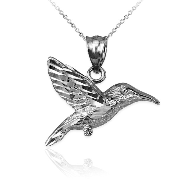Sterling Silver Hummingbird DC Charm Necklace