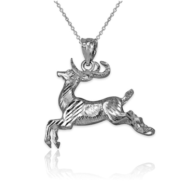Sterling Silver DC Deer Pendant Necklace