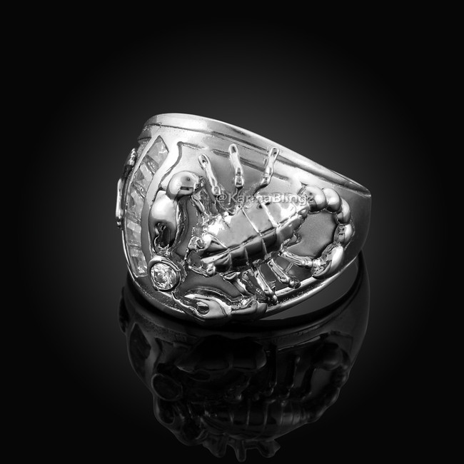 Sterling Silver Men's Scorpion CZ Ring