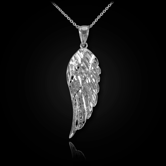 Sterling Silver Angel Wing DC Pendant Necklace