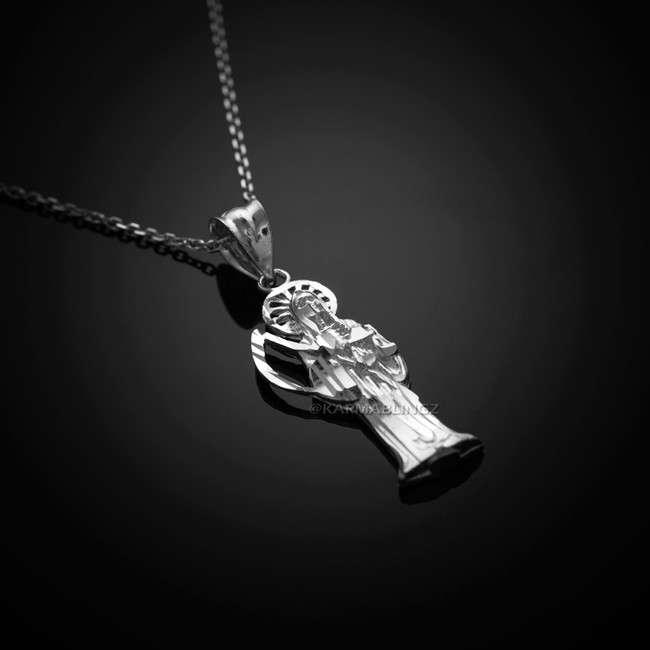 Sterling Silver Santa Muerte Charm Necklace