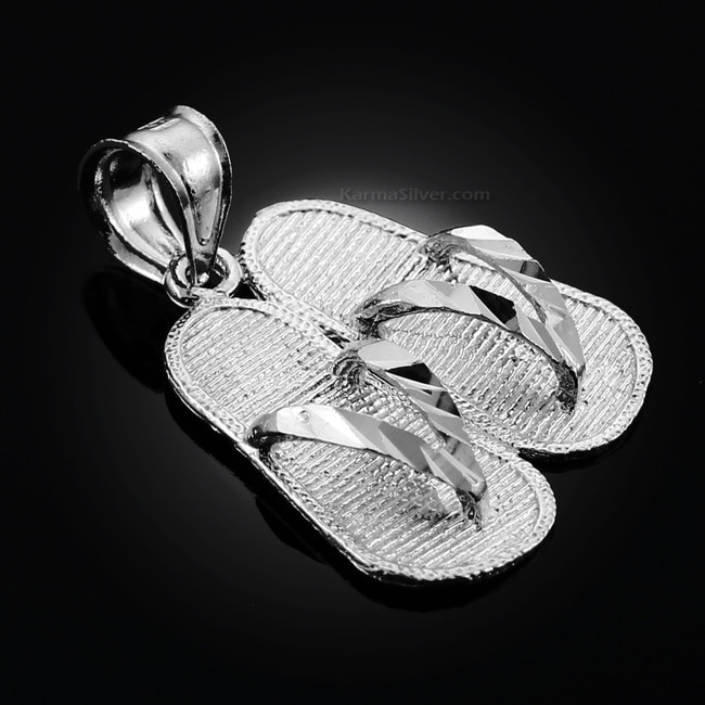 Sterling Silver Flops 3D Pendant Necklace