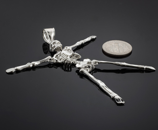 Sterling Silver 3D Skeleton Dangle Pendant