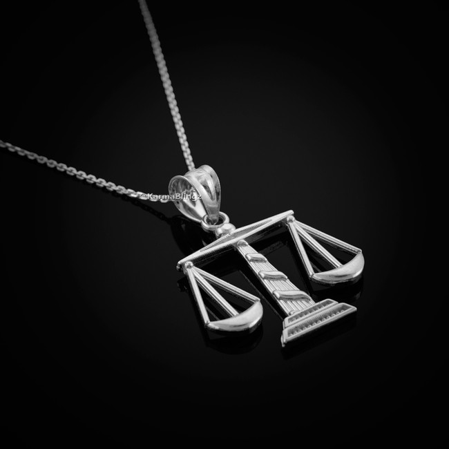 Sterling Silver Scales Of Justice Pendant Necklace