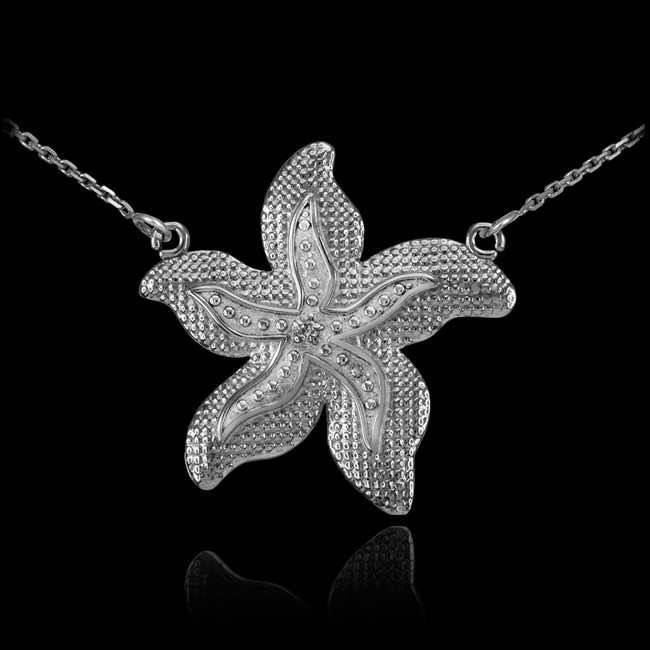 Sterling Silver CZ Starfish Necklace