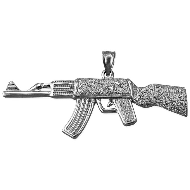 Sterling Silver AK-47 Rifle Pendant