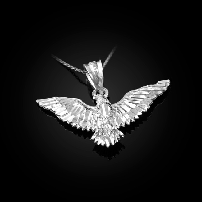 Sterling Silver Falcon Eagle DC Pendant Necklace