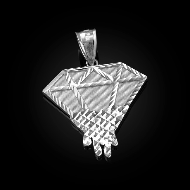 Sterling Silver Diamond Dripping DC Pendant