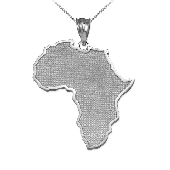 Sterling Silver Africa Map Pendant Necklace