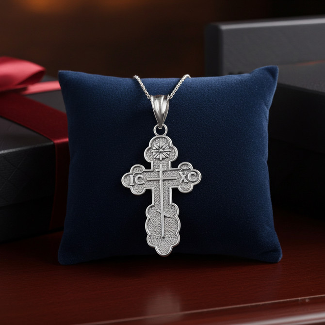 Sterling Silver St. Olga Cross Pendant