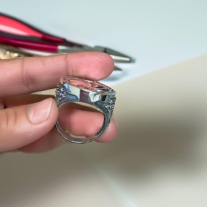 Sterling Silver Armenian Eternity Statement Ring