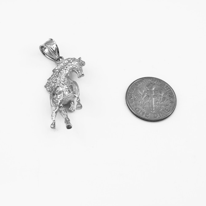 Charm Bracelet Vintage Argent 925 - Cheval (étalon Sur Jument) 3,9g, 1,8cm - Occasion